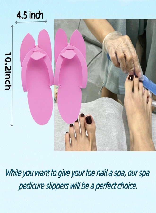 Khakho Pedicure Slippers Disposable Flip Flops for Pedicures 12 Pair Pink Pedicure Flip Flops for Women Salon Spa Beach Party Guests - Image 2